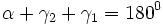 \, \alpha + \gamma _2 + \gamma _1 = 180^0